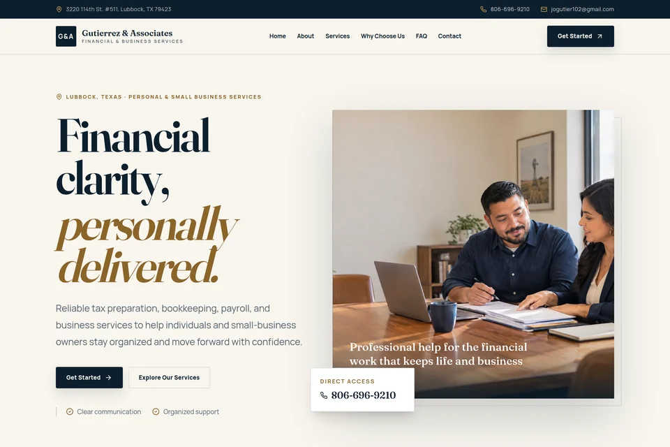 Gutierrez & Associates website designed by Raíz Firme Studio