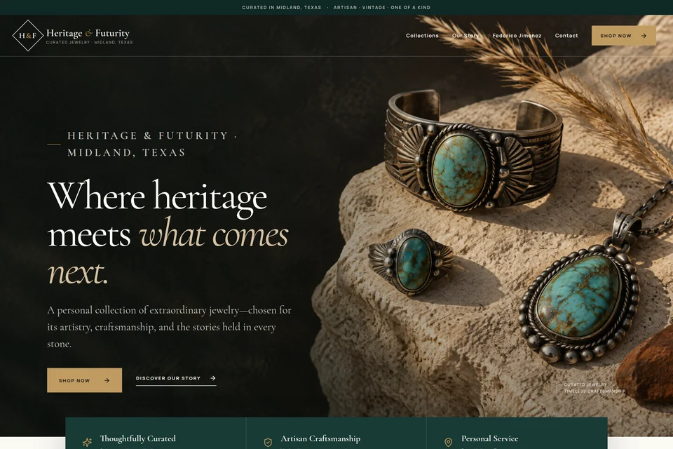 Heritage & Futurity website designed by Raíz Firme Studio