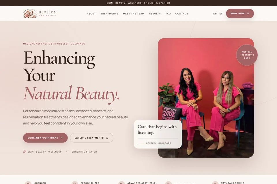 Aesthetics by Raquell website designed by Raíz Firme Studio